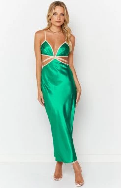 Beginning Boutique New Day Green Maxi Dress Dresses
