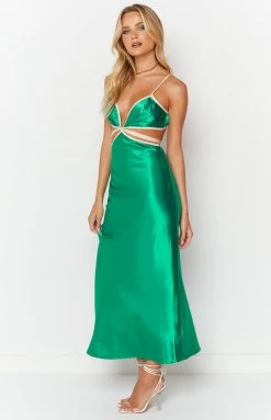 Beginning Boutique New Day Green Maxi Dress Dresses