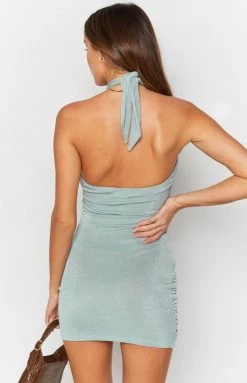 Beginning Boutique Night Life Ruched Mini Dress Blue Dresses