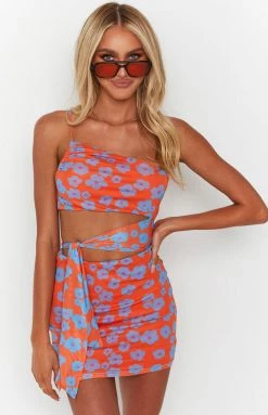 BB Exclusive New Nikita Orange Floral Mini Dress 12 BB Exclusive New Nikita Orange Floral Mini Dress