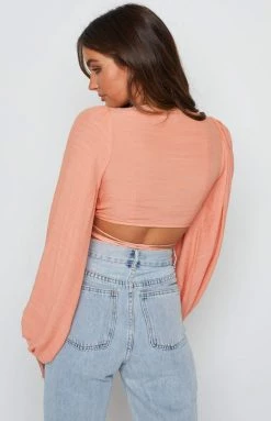 BBX Nikki Tie Up Top Peach