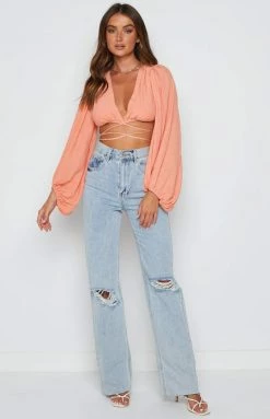 BBX Nikki Tie Up Top Peach