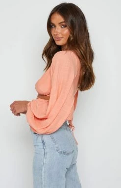 BBX Nikki Tie Up Top Peach