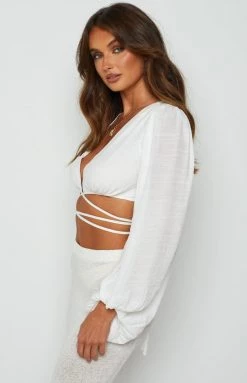 Beginning Boutique Nikki Tie Up Top White 16 Beginning Boutique Nikki Tie Up Top White