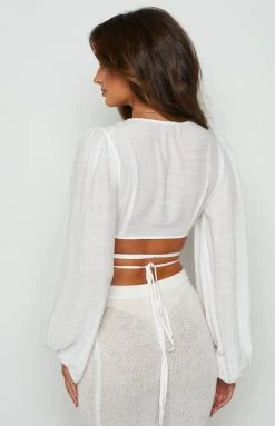 Beginning Boutique Nikki Tie Up Top White 17 Beginning Boutique Nikki Tie Up Top White
