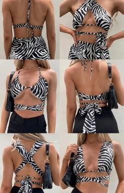 BB Exclusive Niomi Wrap Top Zebra Tops