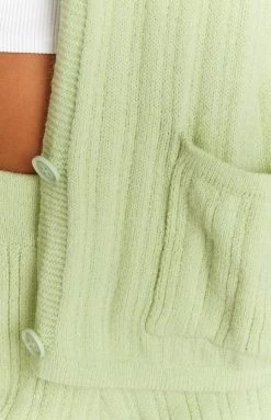 Beginning Boutique Nivara Green Button Cardi
