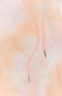 Beginning Boutique Outerwear No Halo Raw Hoodie Pink Tie Dye