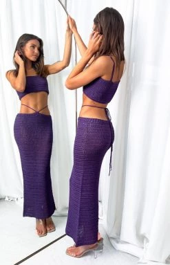 BB Exclusive Nova Purple Crochet Top