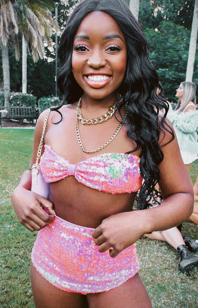 BB Exclusive Nyra Pink Sequin Bottoms New 2 BB Exclusive Nyra Pink Sequin Bottoms New