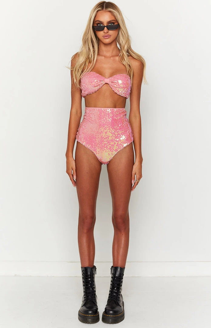 BB Exclusive Nyra Pink Sequin Bottoms New 5 BB Exclusive Nyra Pink Sequin Bottoms New