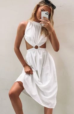 Beginning Boutique Odessa Backless Midi Dress White Dresses