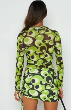 Tops OMIGHTY Bobble Mesh Top Green