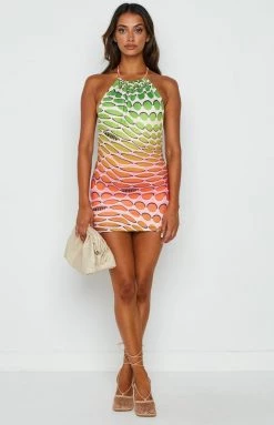 OMIGHTY Cubby Halter Dress Warp Multi Dresses