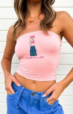 OMIGHTY Glad To Be A Girl Top Pink