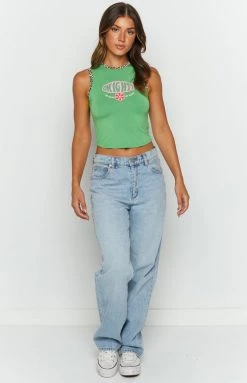 Tops OMIGHTY I'm Okay I'm Alive Baby Tank Green