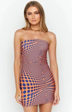 Dresses OMIGHTY Illusion Tube Dress Orange