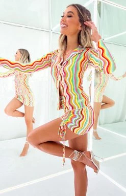 OMIGHTY Squiggly Shirt Rainbow Tops