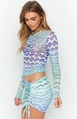 Bottoms OMIGHTY The Warp Mini Skirt Blue Gradient 12 Bottoms OMIGHTY The Warp Mini Skirt Blue Gradient