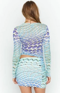 Bottoms OMIGHTY The Warp Mini Skirt Blue Gradient 13 Bottoms OMIGHTY The Warp Mini Skirt Blue Gradient