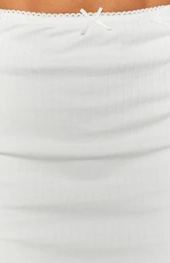 BB Exclusive Lennox Rib Mini Skirt White