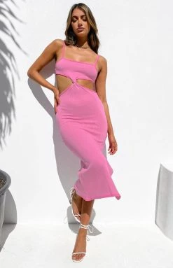 BB Exclusive Dresses Oblivion Pink Midi Dress