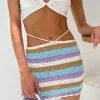 BB Exclusive Bottoms Olympia Stripe Crochet Mini Skirt