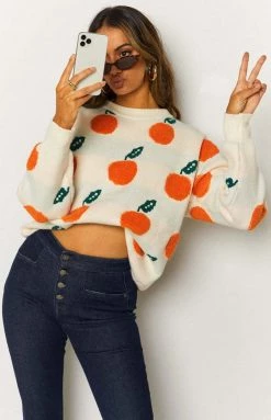 Beginning Boutique Orange Fruit Tingle Jumper Cream