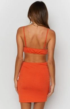Beginning Boutique Oriana Cut Out Mini Dress Orange Dresses