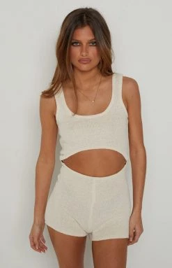 BB Exclusive Orlando Beige Knit Playsuit