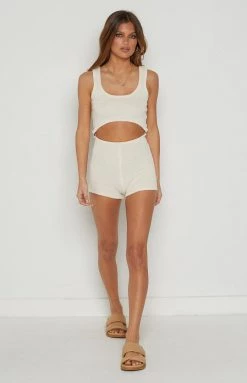 BB Exclusive Orlando Beige Knit Playsuit