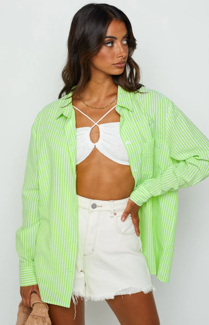 BB Exclusive Osiah Green Striped Shirt Tops 6 BB Exclusive Osiah Green Striped Shirt Tops
