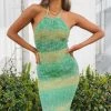 Beginning Boutique Dresses Otto Halter Knitted Dress Green