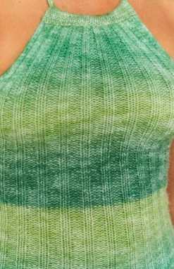 Beginning Boutique Dresses Otto Halter Knitted Dress Green