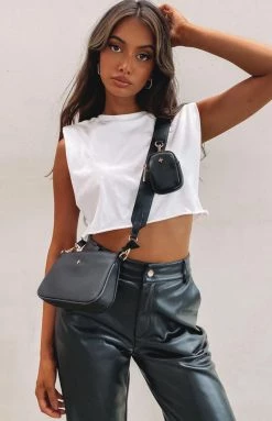 Peta And Jain Back In Stock Peta & Jain Phoenix Black Nylon Crossbody Bag