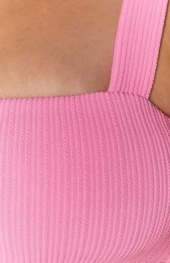 9.0 Swim Pullman Bikini Top Pink Rib