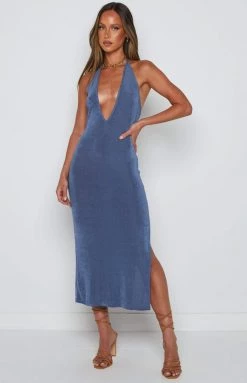 BB Exclusive Paige Blue Midi Dress