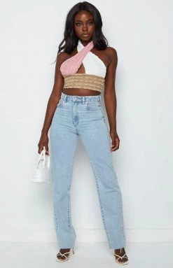 Beginning Boutique Tops Palette Halter Top Neutral