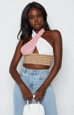 Beginning Boutique Tops Palette Halter Top Neutral