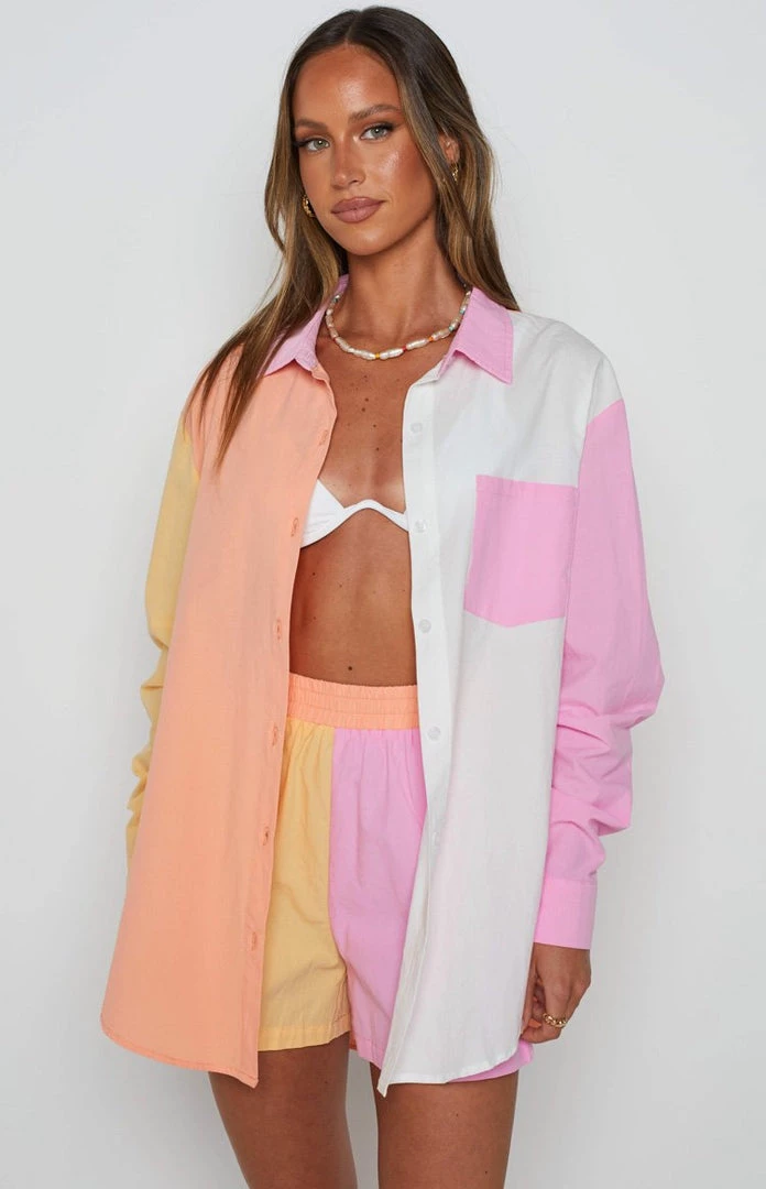 BB Exclusive Tops Paradise Palms Orange Multi Shirt 2 BB Exclusive Tops Paradise Palms Orange Multi Shirt