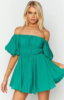 Beginning Boutique Paradise Puff Sleeve Dress Green 9 Beginning Boutique Paradise Puff Sleeve Dress Green