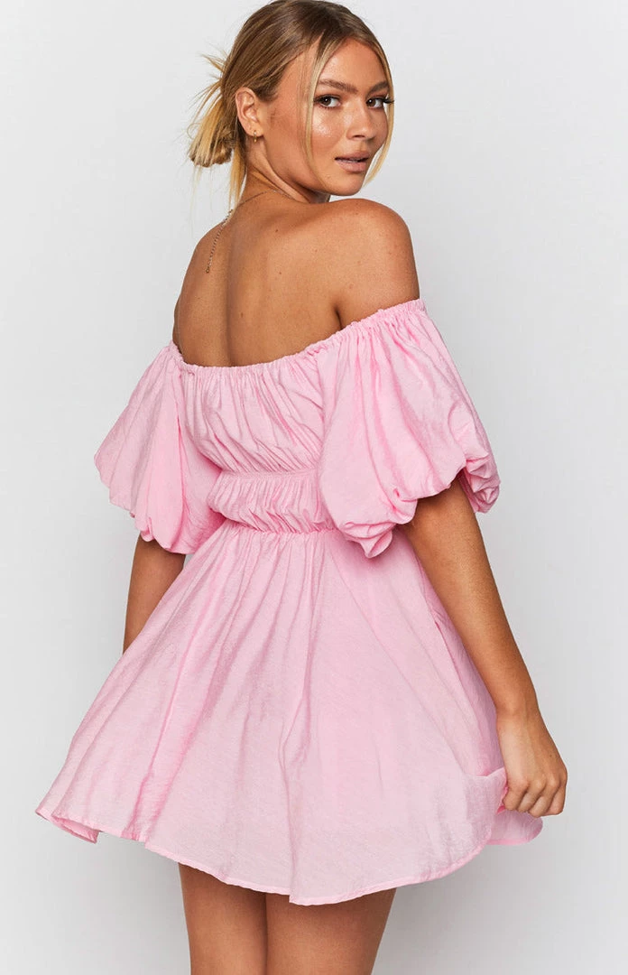 Beginning Boutique Paradise Puff Sleeve Dress Pink Dresses 8 Beginning Boutique Paradise Puff Sleeve Dress Pink Dresses