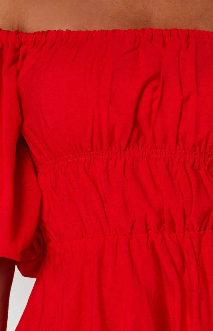 BB Exclusive Dresses Paradise Puff Sleeve Dress Red 5 BB Exclusive Dresses Paradise Puff Sleeve Dress Red
