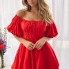 BB Exclusive Dresses Paradise Puff Sleeve Dress Red