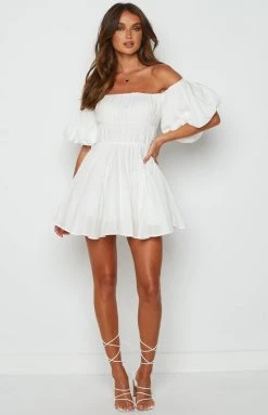 Beginning Boutique Paradise Puff Sleeve Dress White 10 Beginning Boutique Paradise Puff Sleeve Dress White