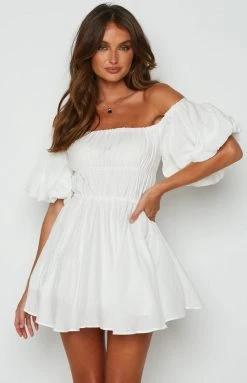 Beginning Boutique Paradise Puff Sleeve Dress White 11 Beginning Boutique Paradise Puff Sleeve Dress White