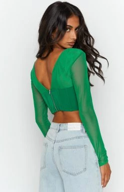 Beginning Boutique Parisian Green Corset Top Tops 11 Beginning Boutique Parisian Green Corset Top Tops