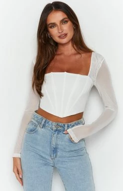 Beginning Boutique Parisian White Corset Top