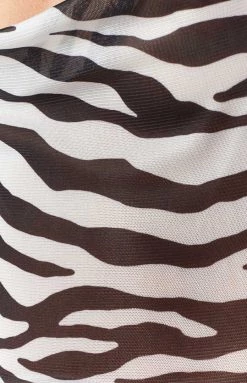 BB Exclusive Parker White Print Mesh Dress