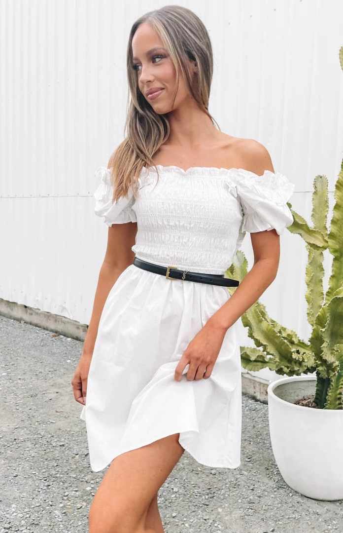 Beginning Boutique Percy Ruched Dress White 1 Beginning Boutique Percy Ruched Dress White